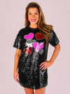 Simply Southern Hearts Valentine Sequins Dress Top