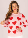 Simply Southern Hearts Soft Fuzzy Long Sleeve Sweatshirt