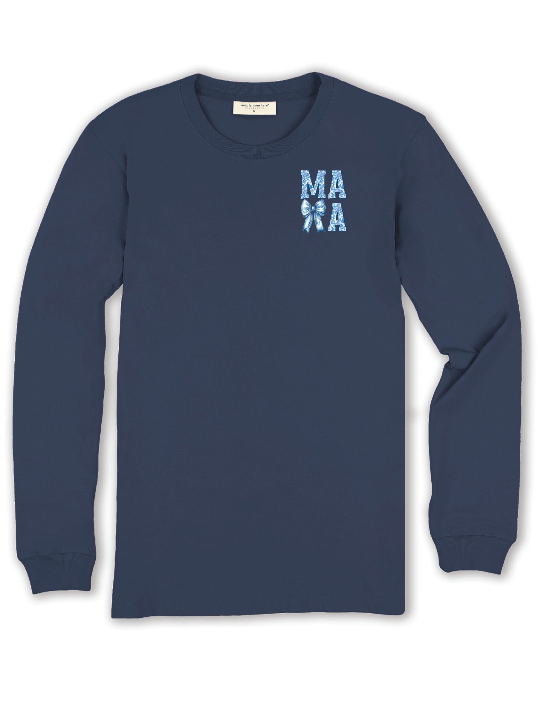 Simply Southern Blessed Mama Bow Long Sleeve T Shirt SimplyCuteTees