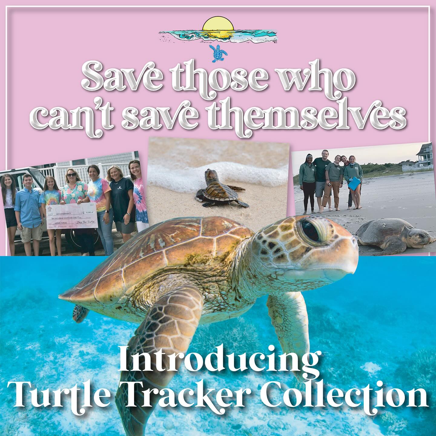 Simply Southern Preppy Save The Turtles Beach Turtle T-Shirt Youth Small / Ice