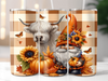 Fall Gnome with Highland Cow Plaid 20 oz Skinny Tumbler Cup With Straw