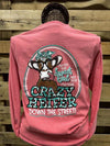 Southern Chics Crazy Heifer Cow Comfort Colors Long Sleeve T-Shirt