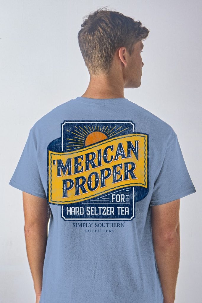 Simply Southern Merican Proper Tea Washed Sea Unisex T-Shirt