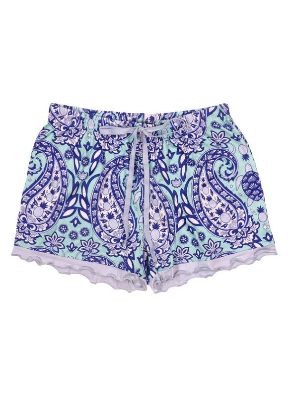 Light Blue Lounge Shorts - Pointelle Shorts - Ruffled Shorts - Lulus