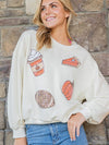 Simply Southern Pumpkin Fall Sequins Long Sleeve Crew Sweatshirt