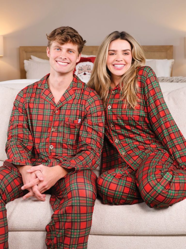 Simply Southern Holiday Plaid PJ Pants & Top Set