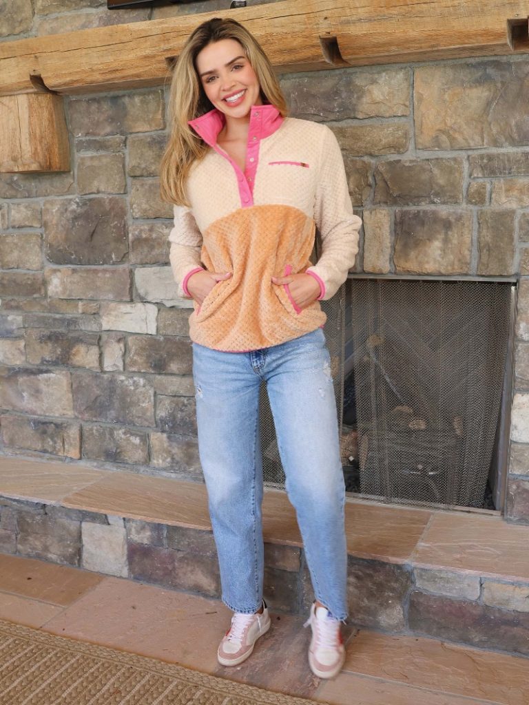 Simply Southern Honey Long Sleeve Soft Sherpa Pullover Sweatshirt