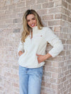 Simply Southern Ivory Long Sleeve Soft Sherpa Pullover Sweatshirt