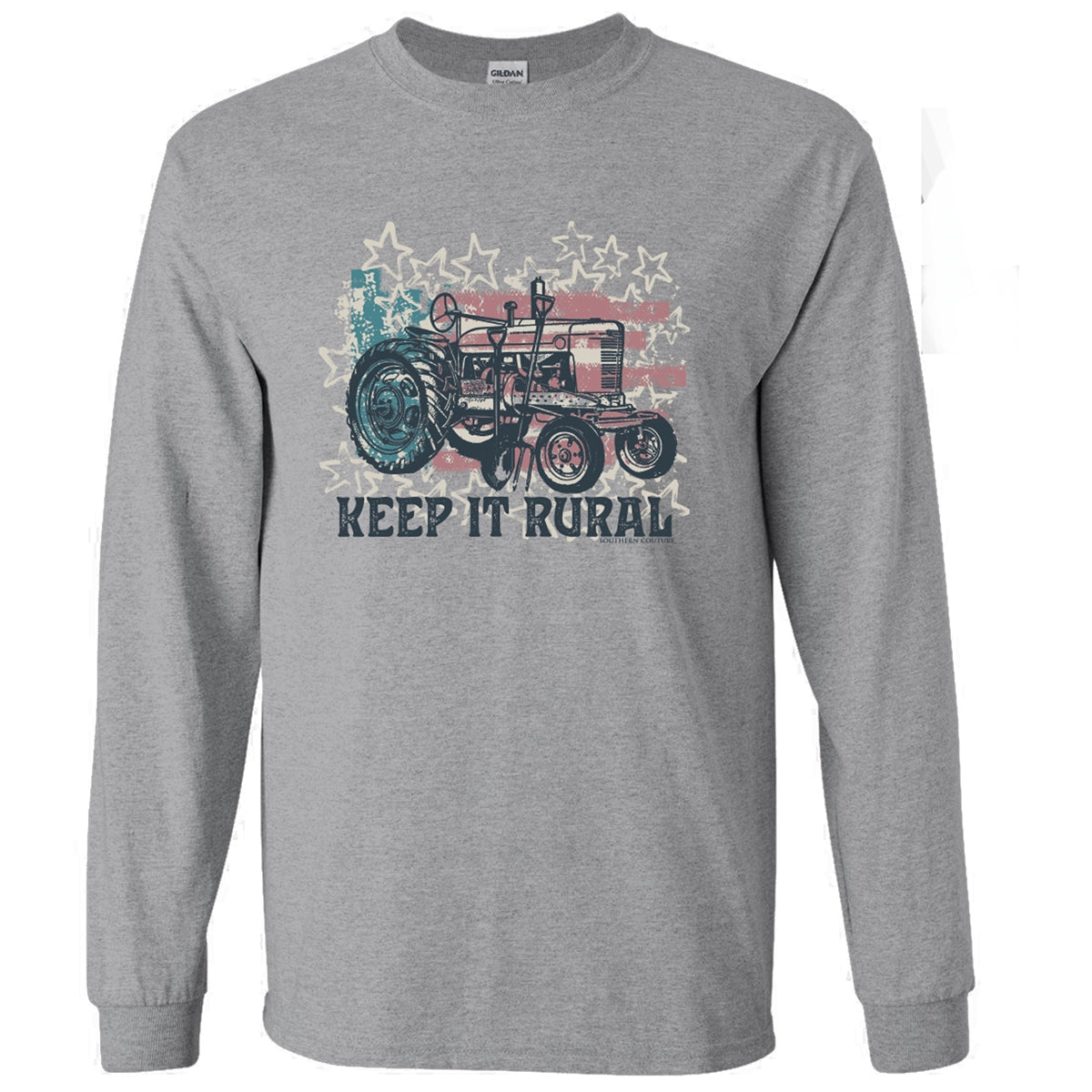 Southern Couture Soft Keep It Rural USA Long Sleeve T-Shirt