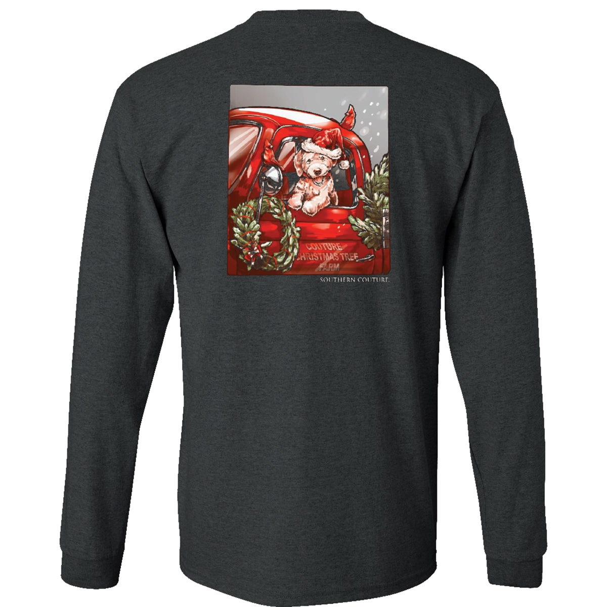 Southern Couture Classic Christmas Truck Puppy Long Sleeve T-Shirt