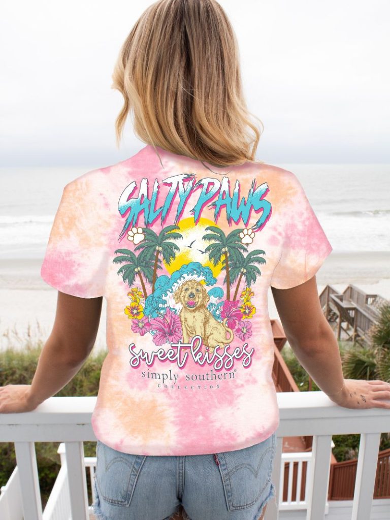 Tie dye dog paw shirt hotsell