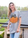 Simply Southern Distressed Pumpkin Bow Fall T-Shirt