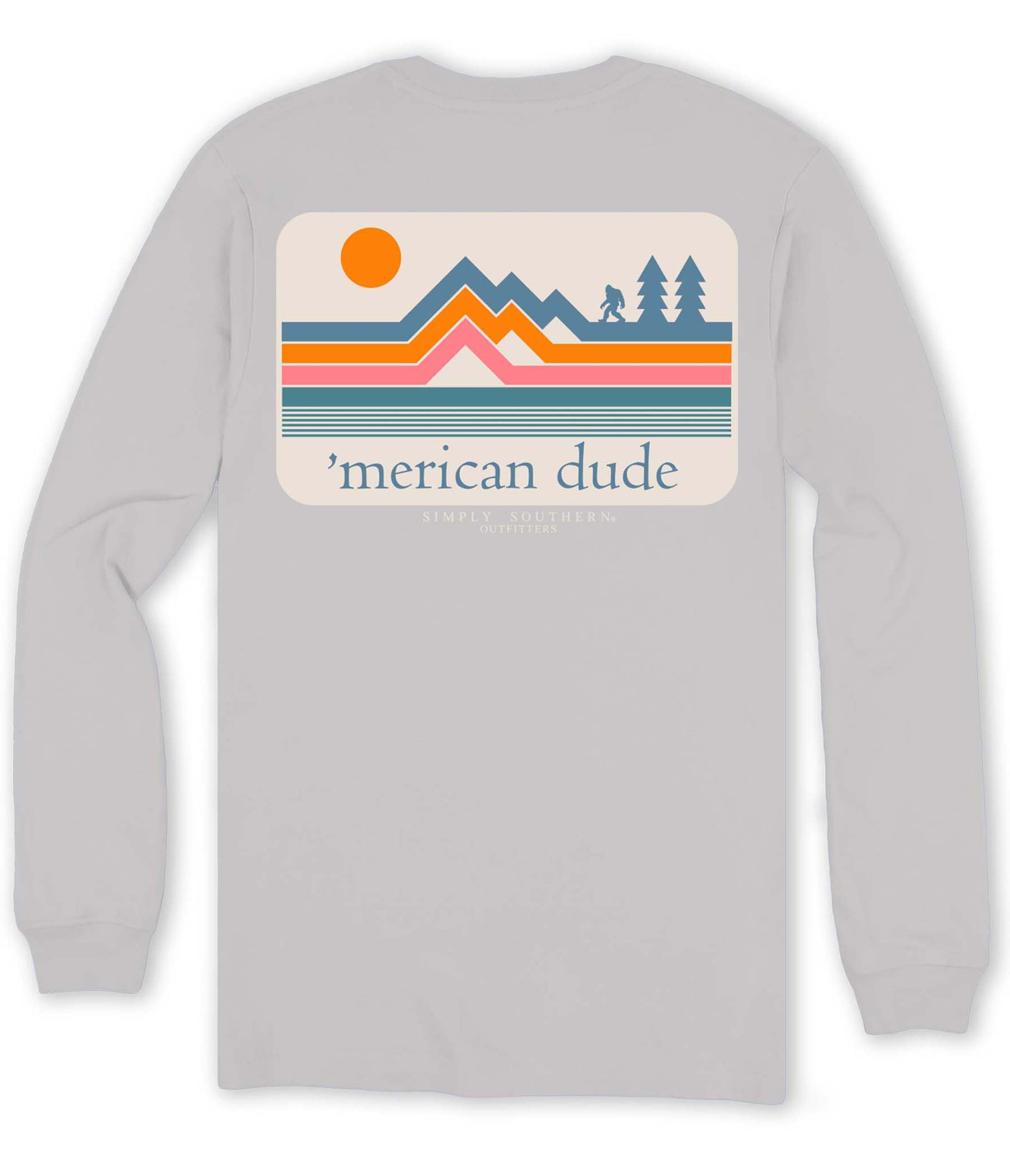 Simply Southern Merican Dude Mountains Unisex Long Sleeve T-Shirt