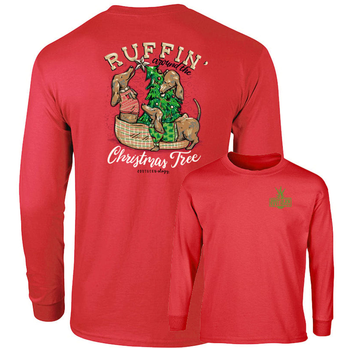 Southernology Ruffin' Around the Tree Holiday Comfort Colors Long Sleeve T-Shirt