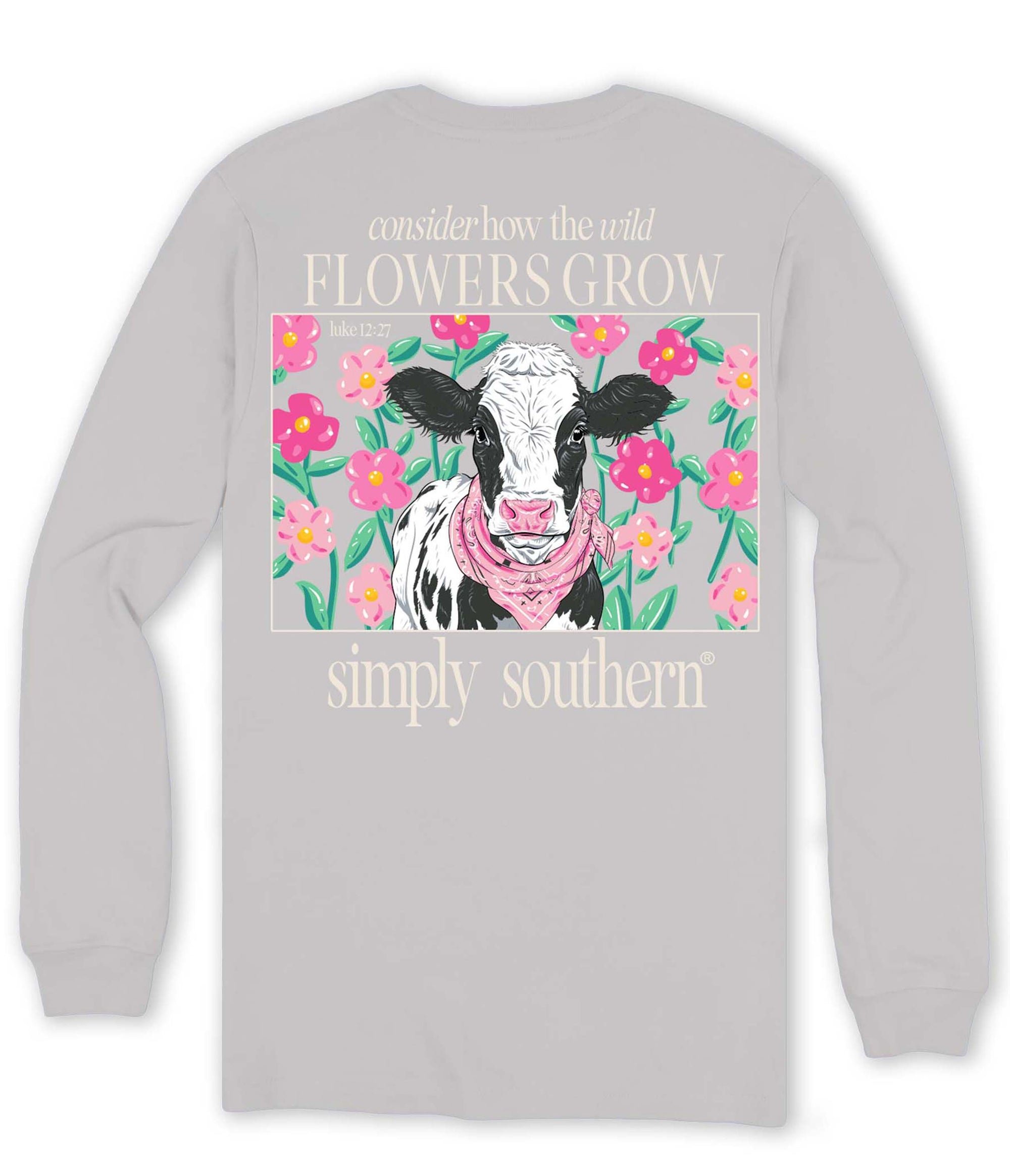 Simply Southern Flowers Grow Cow Long Sleeve T-Shirt