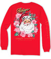 Simply Southern Believe Floral Santa Christmas Long Sleeve T-Shirt