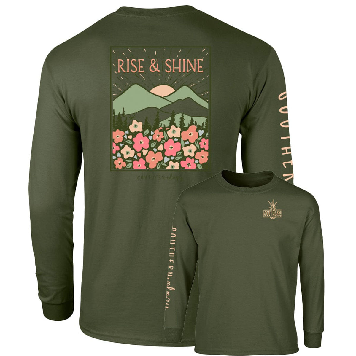 Southernology Mountain Rise and Shine Comfort Colors Long Sleeve T-Shirt