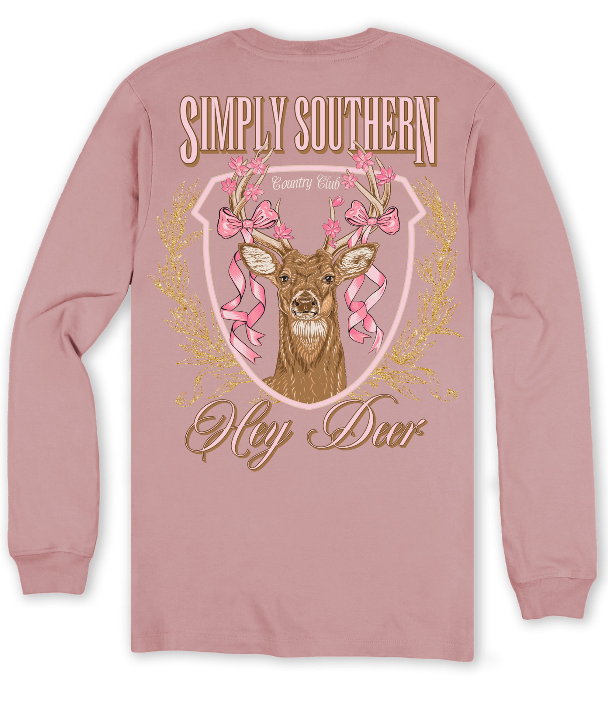 Simply Southern Hey Deer Bow Long Sleeve T-Shirt