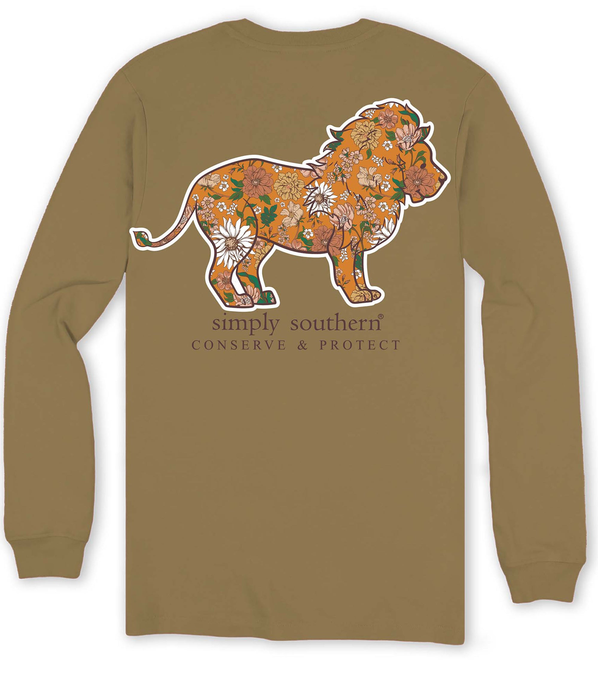 Simply Southern Lion Tracker Wild Tulepo Long Sleeve T-Shirt