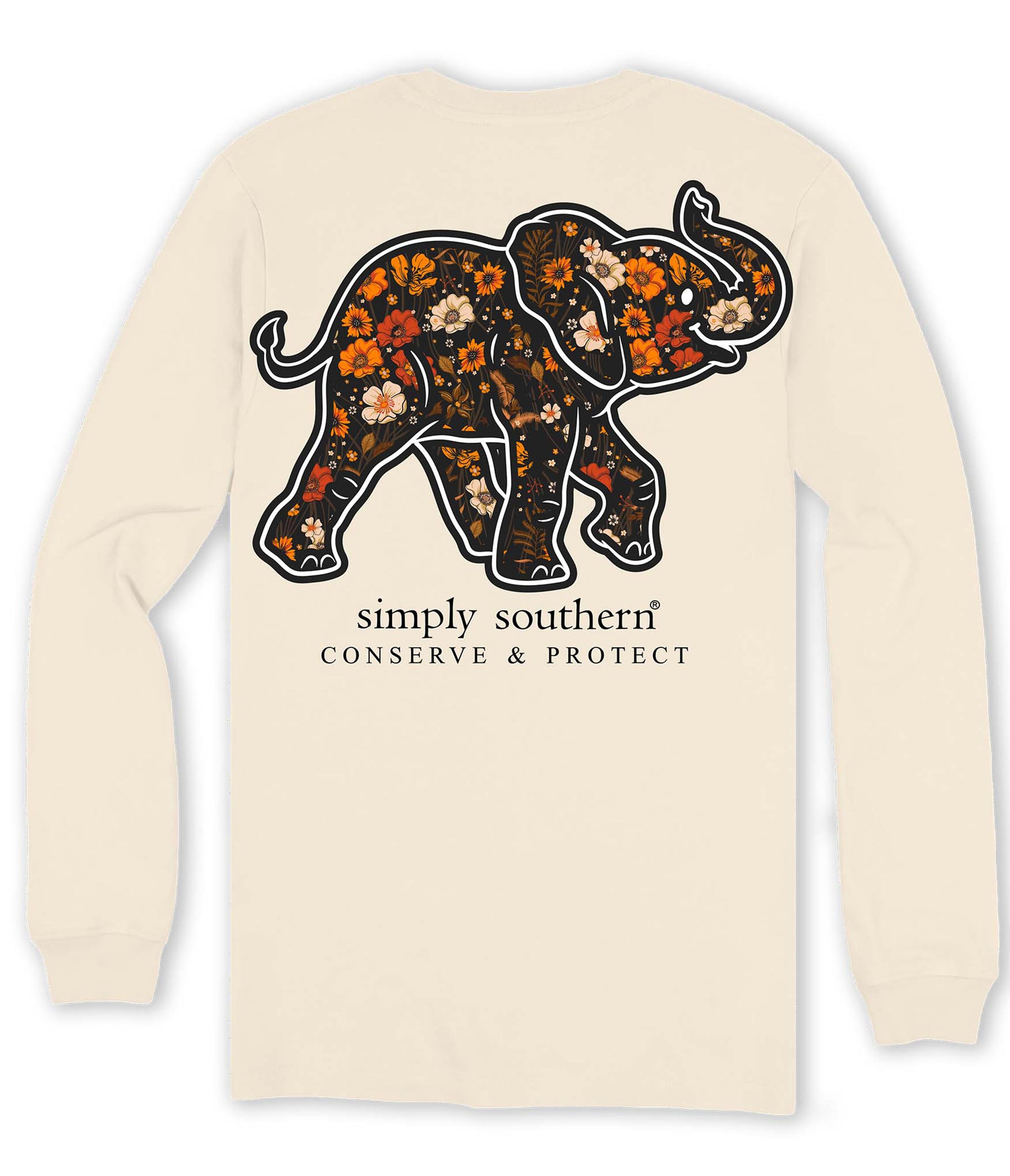 Simply Southern Elephant Tracker Floral Whisper Long Sleeve T-Shirt