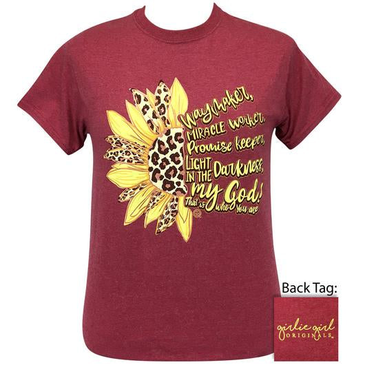 Girlie Girl Originals Preppy Waymarker Leopard Sunflower T-Shirt