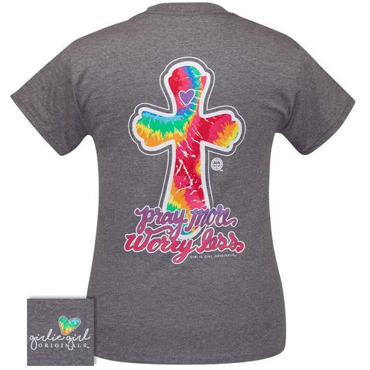 Girlie Girl Originals Preppy Pray More Worry Less Tie Dye T Shirt