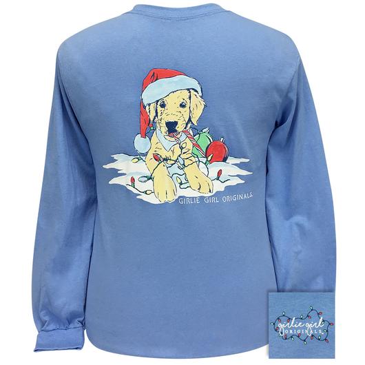 Girlie Girl Originals Christmas Puppy Long Sleeves T Shirt