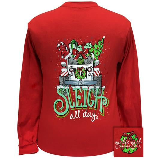 Girlie Girl Originals Sleigh All Day Christmas Long Sleeves T Shirt