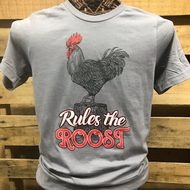 SALE Southern Chics Rules the Roost Rooster Girlie Bright Canvas T Shirt