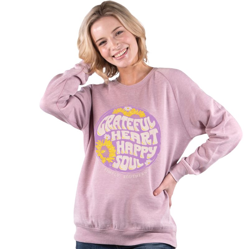 Simply Southern Happy Soul Long Sleeve Crew Sweatshirt