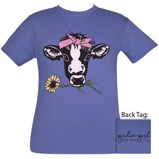 Girlie Girl Originals Preppy Sunflower Cow T-Shirt