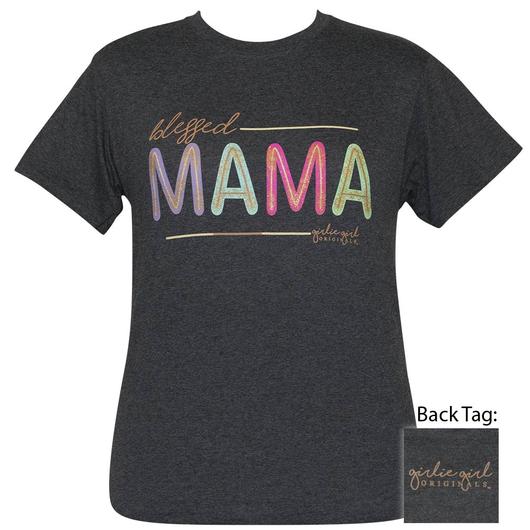 Girlie Girl Originals Preppy Blessed Mama Glitter T-Shirt