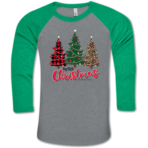 Southern Couture Lightheart Merry Christmas Raglan Long Sleeve T-Shirt