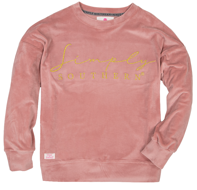 Simply Southern Preppy Squishy Rose Long Sleeve Crew T-Shirt