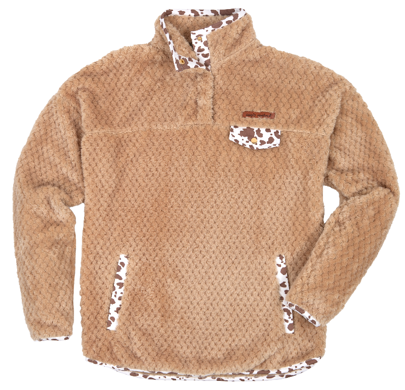 Simply Southern Cow Long Sleeve Soft Sherpa Pullover Sweatshirt