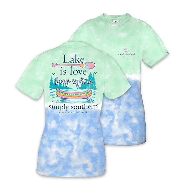 SALE Simply Southern Preppy Lake Is Love Canoe Tie Dye T-Shirt