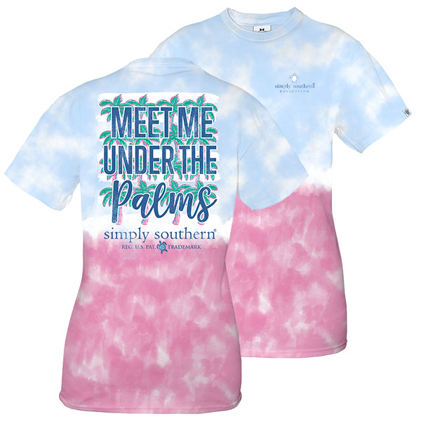 SALE Simply Southern Preppy Meet Me Under The Palms Tie Dye T-Shirt