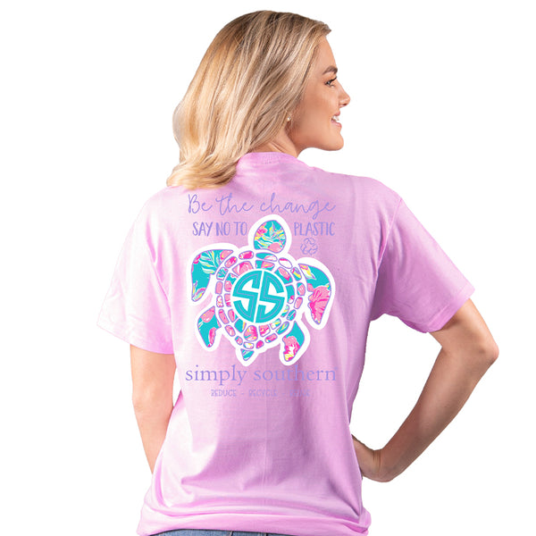 Simply Southern Preppy Save The Turtles Beach Turtle T-Shirt Youth Small / Ice