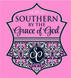 Southern Couture Preppy Southern By The Grace of God Girlie Bright T Shirt - SimplyCuteTees