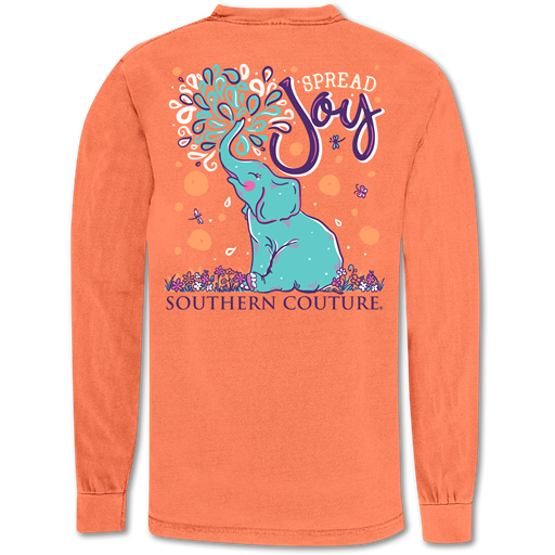 SALE Southern Couture Spread Joy Elephant Comfort Colors Long Sleeve T-Shirt