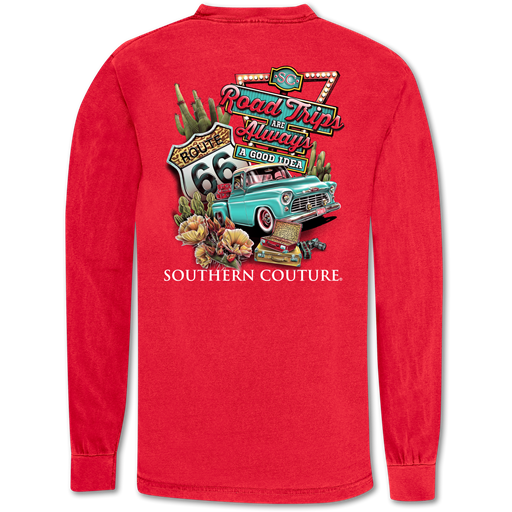 SALE Southern Couture Road Trips Always Comfort Colors Long Sleeve T-Shirt