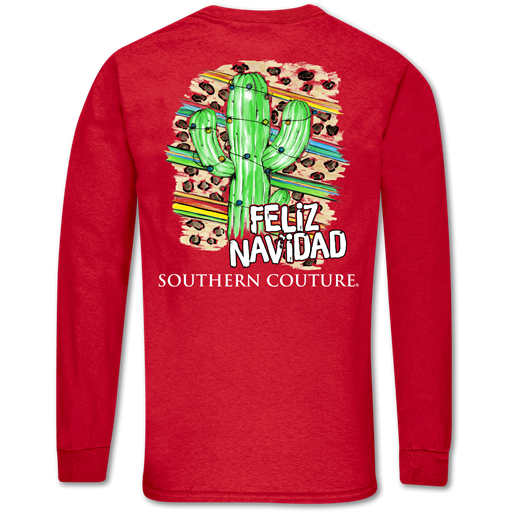 SALE Southern Couture Classic Feliz Navidad Holiday Long Sleeve T-Shirt