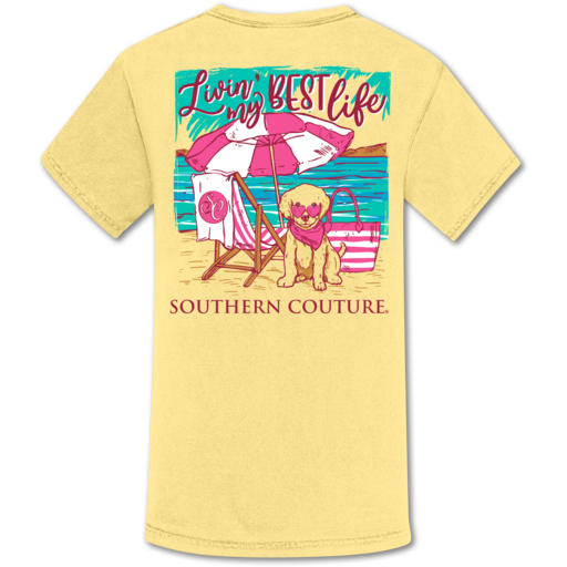 Southern Couture Livin My Best Life Beach Comfort Colors T-Shirt