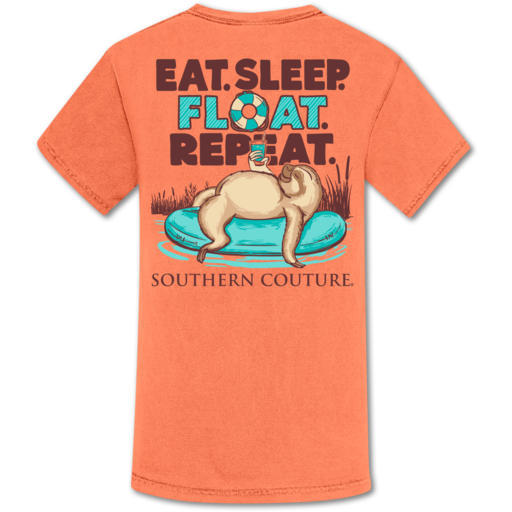 Southern Couture Eat Sleep Float Sloth Comfort Colors T-Shirt