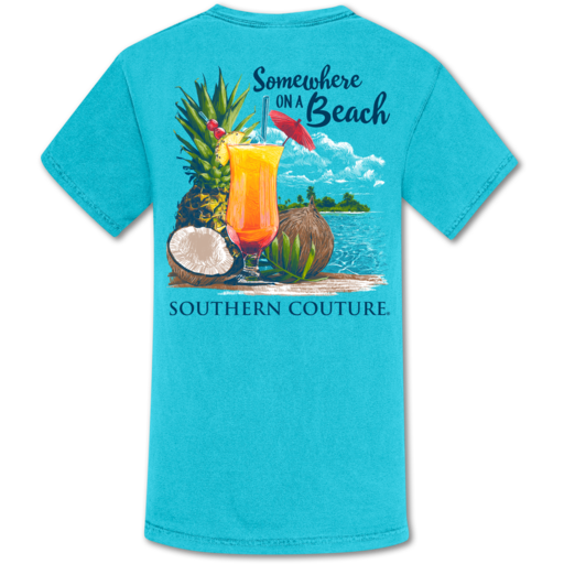 Southern Couture Somewhere On Beach Comfort Colors T-Shirt