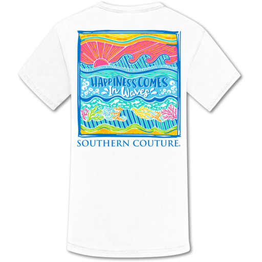 Southern Couture Happiness Comes in Waves Comfort Colors T-Shirt