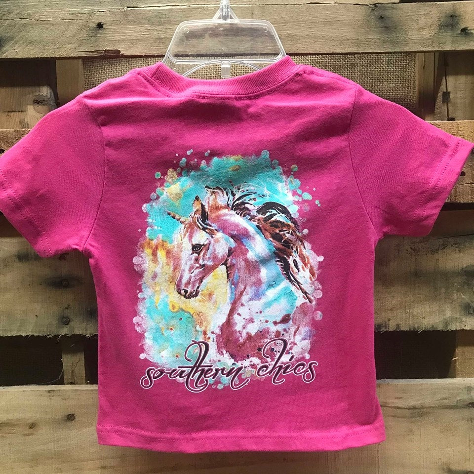 Southern Chics Watercolor Unicorn Toddler Youth Girlie Bright T Shirt