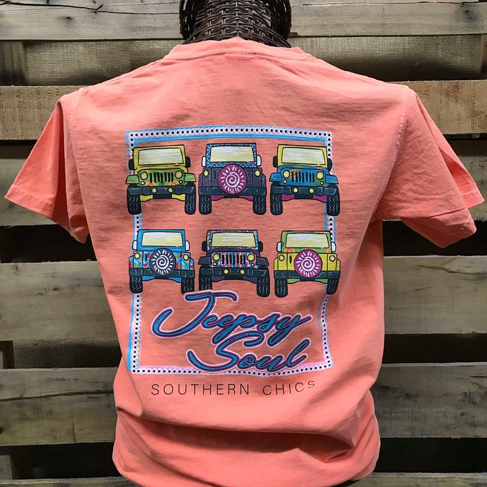 Southern Chics Jeepsy Soul Girlie Comfort Colors Bright T Shirt