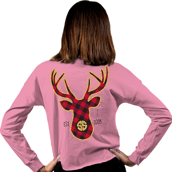 Sale Simply Southern Preppy Christmas Turtle Pink Long Sleeve T-Shirt Youth Medium / Pink