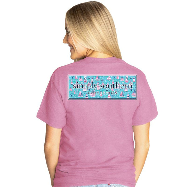 Sale Simply Southern Preppy Classic Logo Pattern T-Shirt